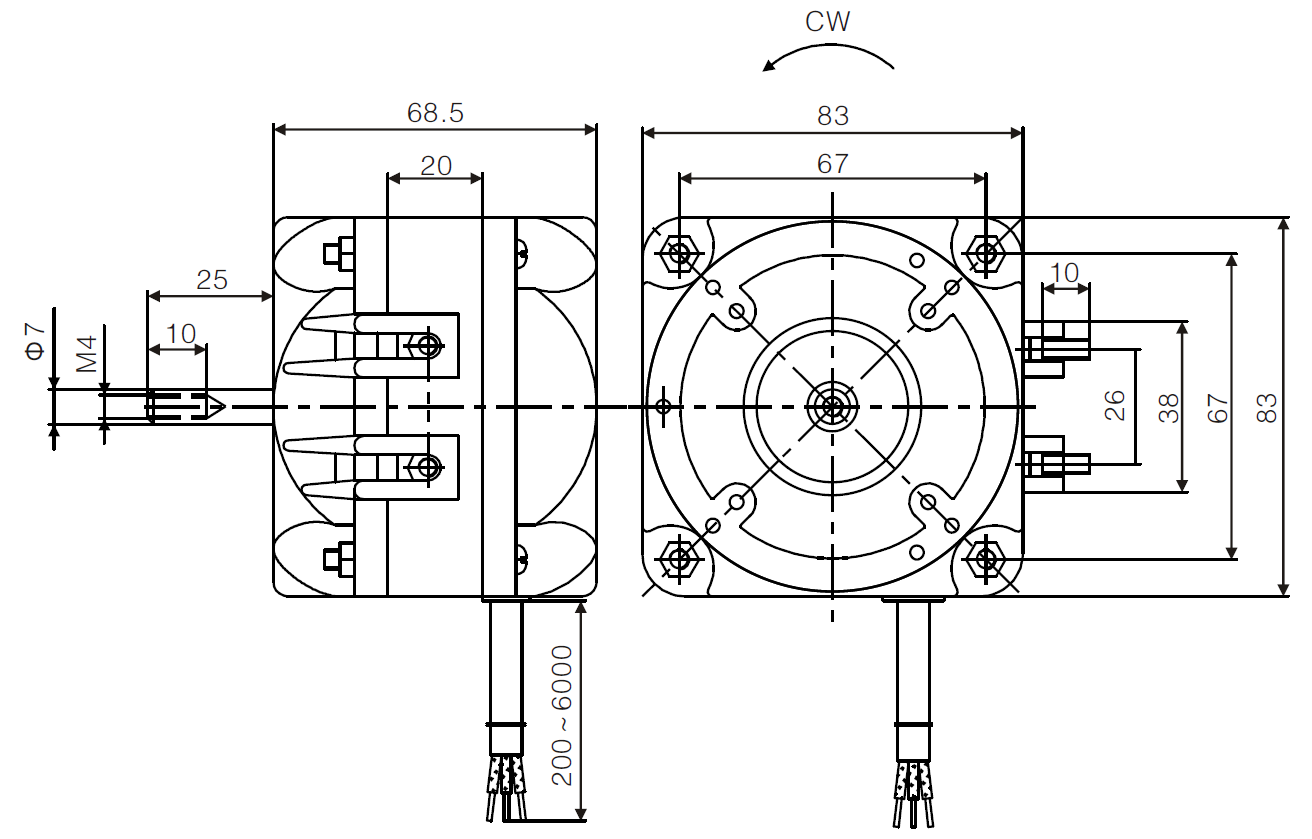 YJF82 c-frame shaded pole motor drawing 1