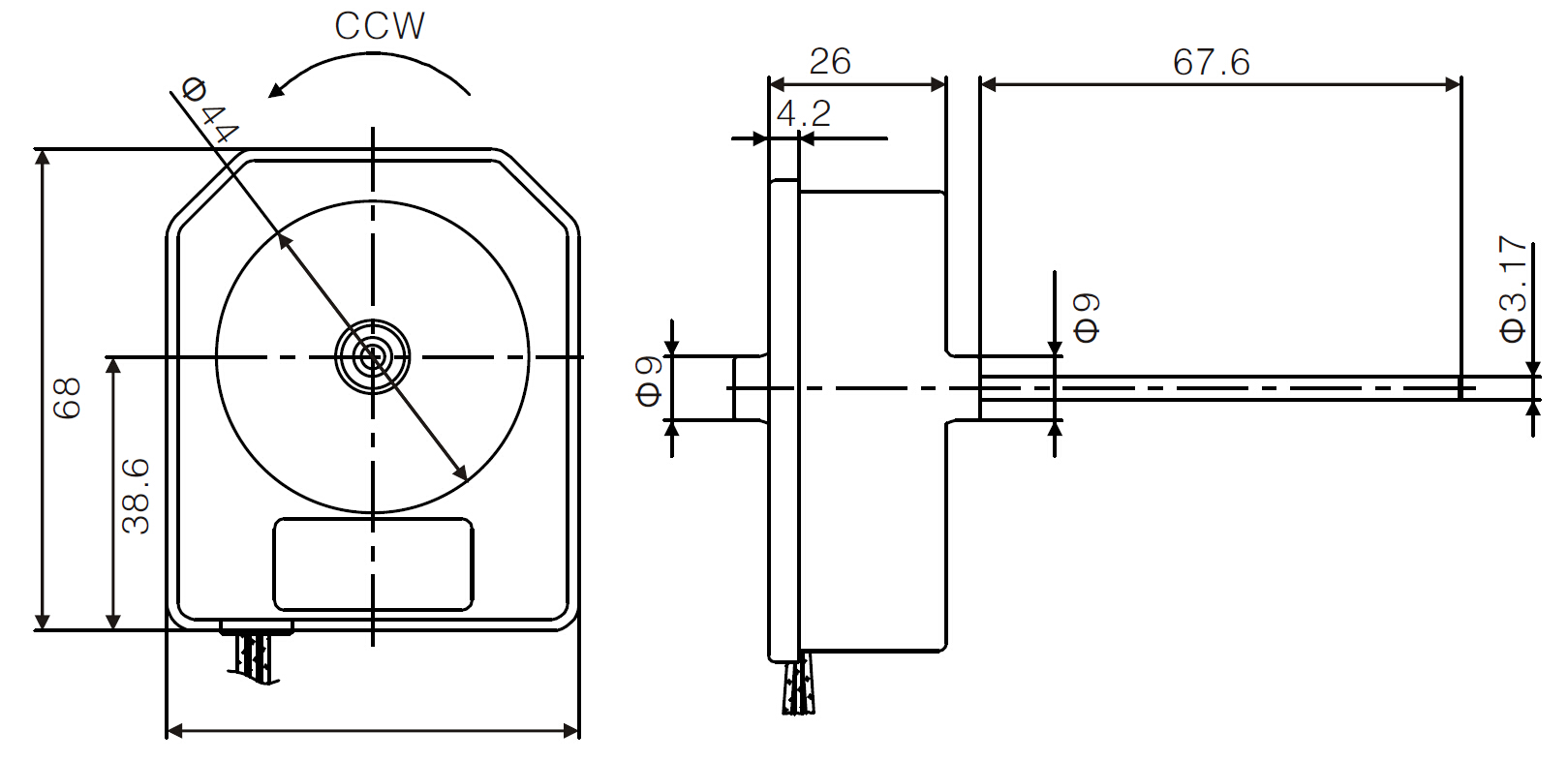 ECM refrigerator evaporator fan motor drawing 2