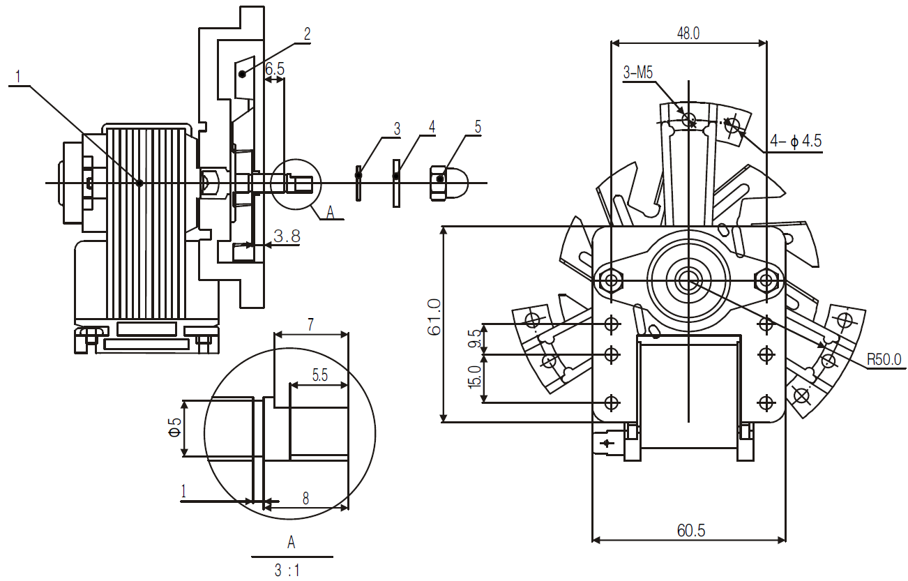 convenction oven fan motor drawing 2